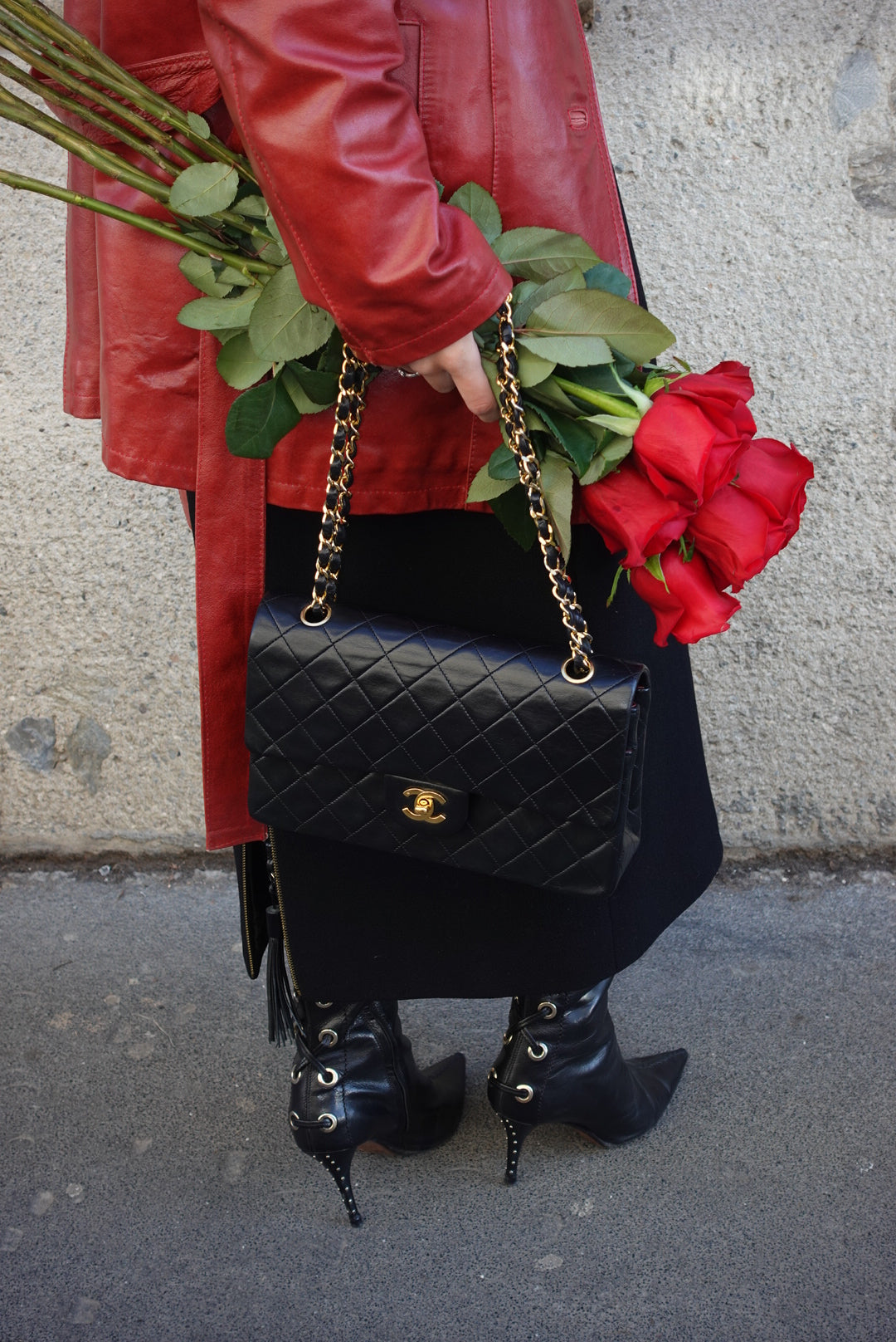 Borsa Chanel Vintage Classic Timeless Medium 25 Double Flap nera