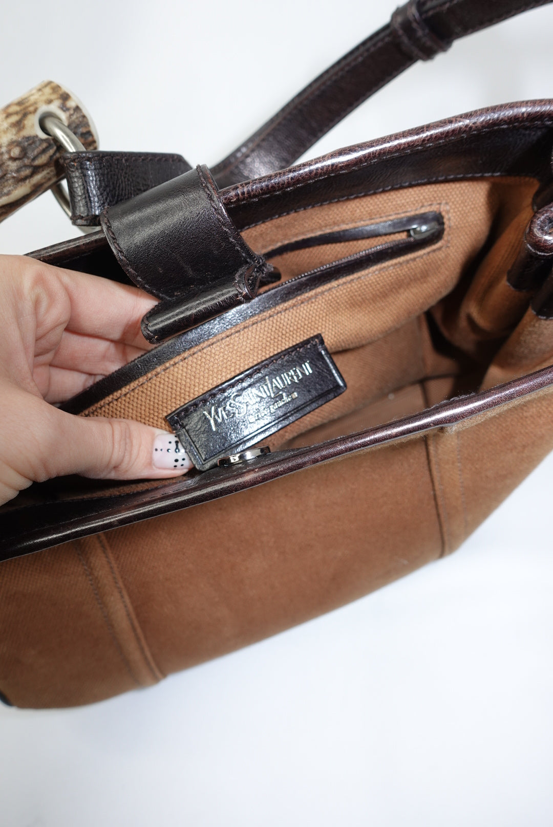 Yves Saint Laurent Mombasa Vintage Caramel Brown Tote Bag