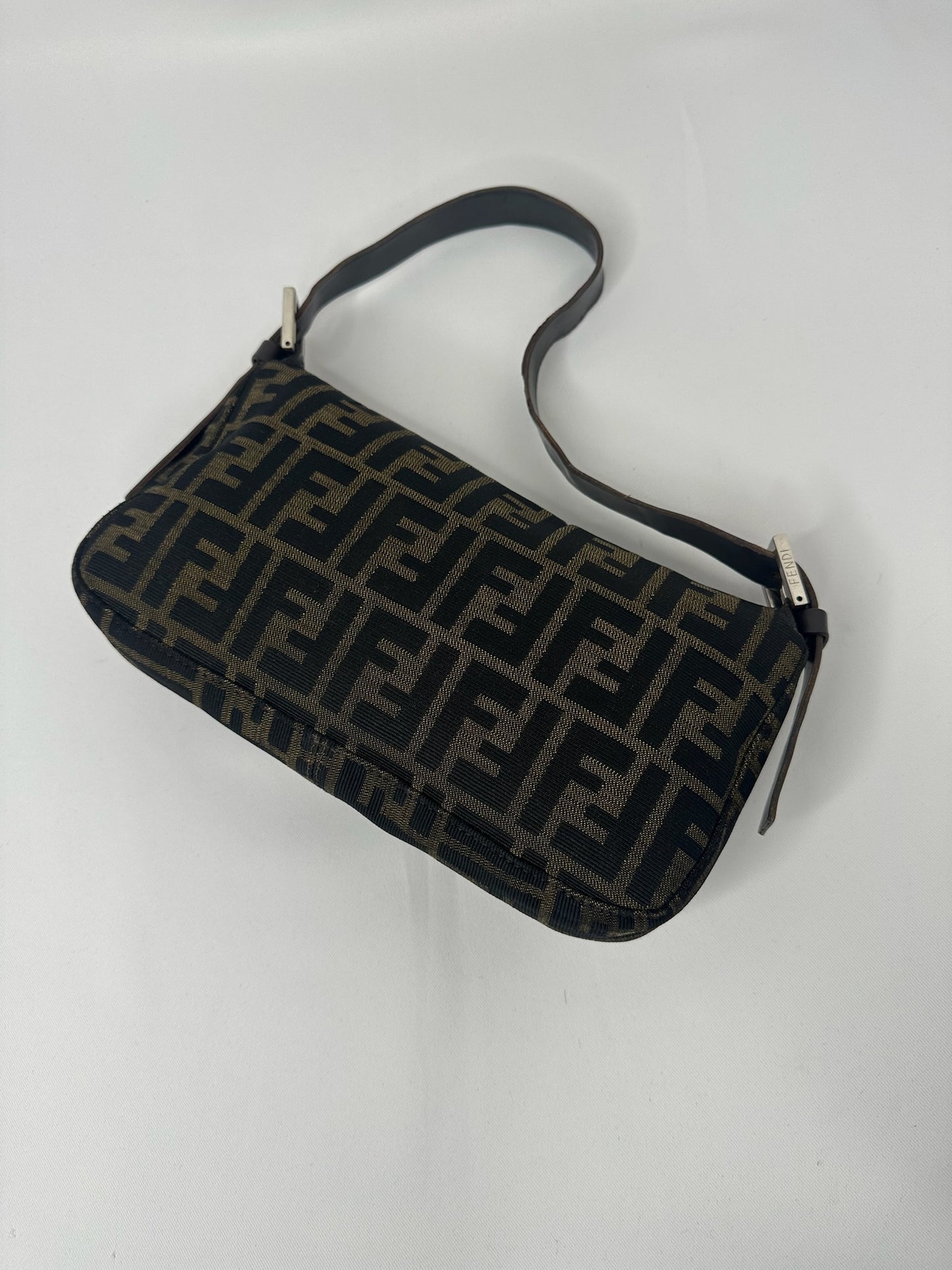 Fendi Vintage Baguette with FF Zucca Brown Canvas