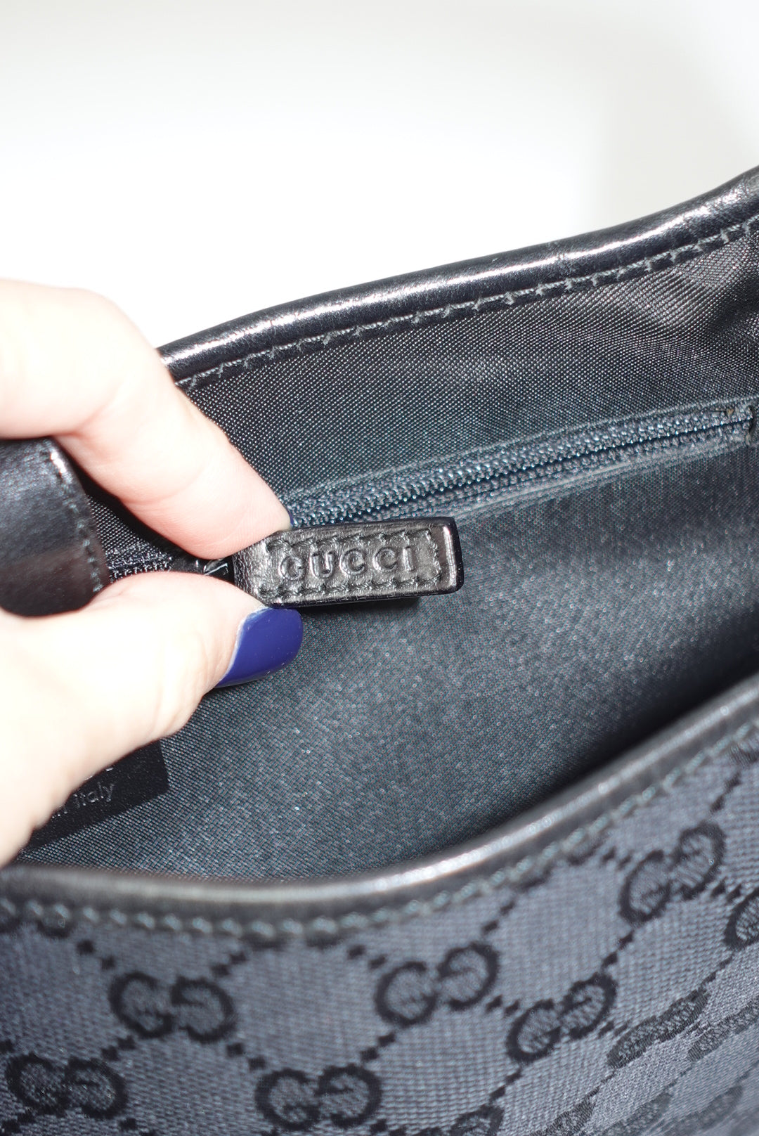 Gucci Vintage Jackie Black Shoulder Bag Silver Hardware Tom Ford Era 2002