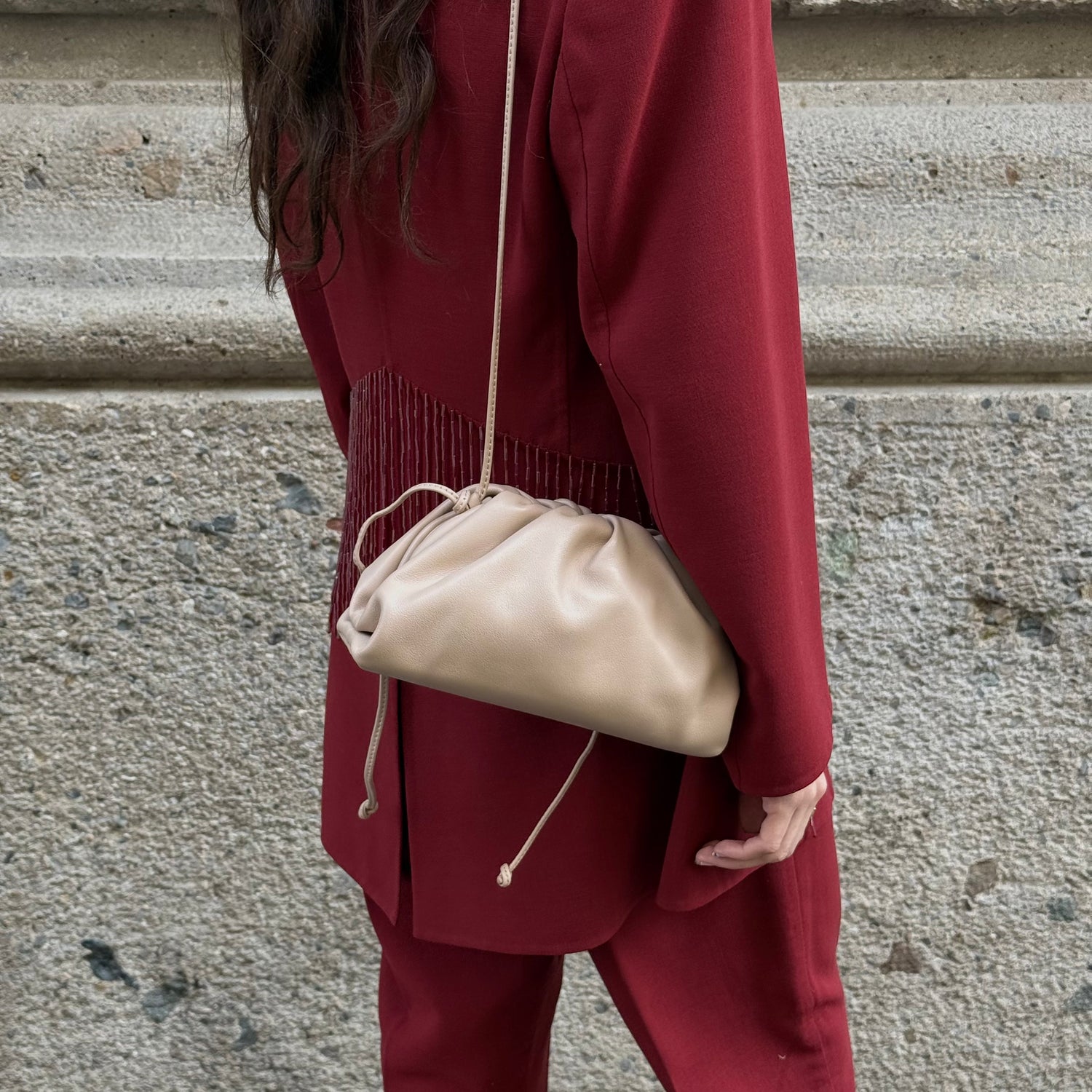 Bottega Veneta Beige Mini Pouch