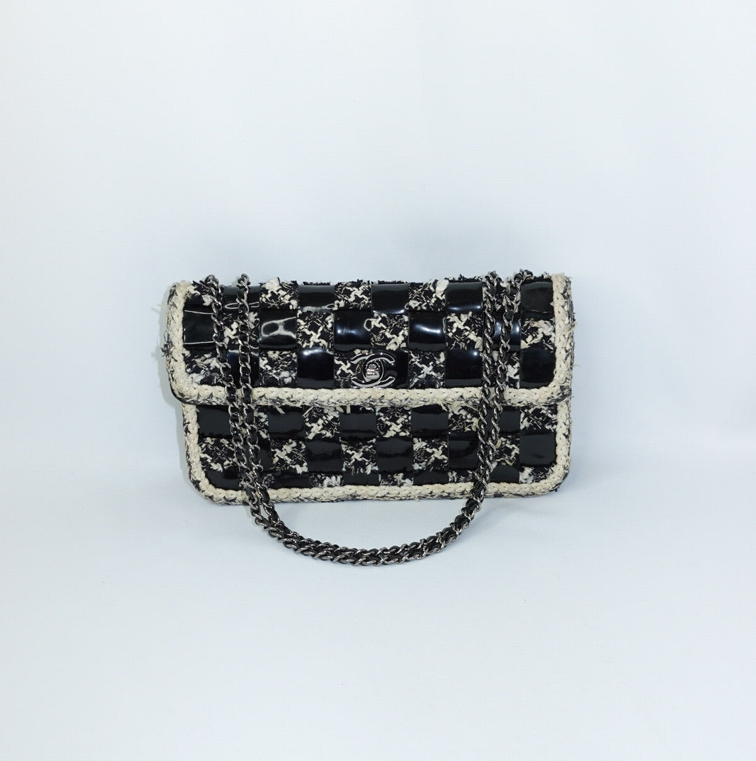 Chanel Chessboard Patent and Tweed Flap Bag 2004/2005