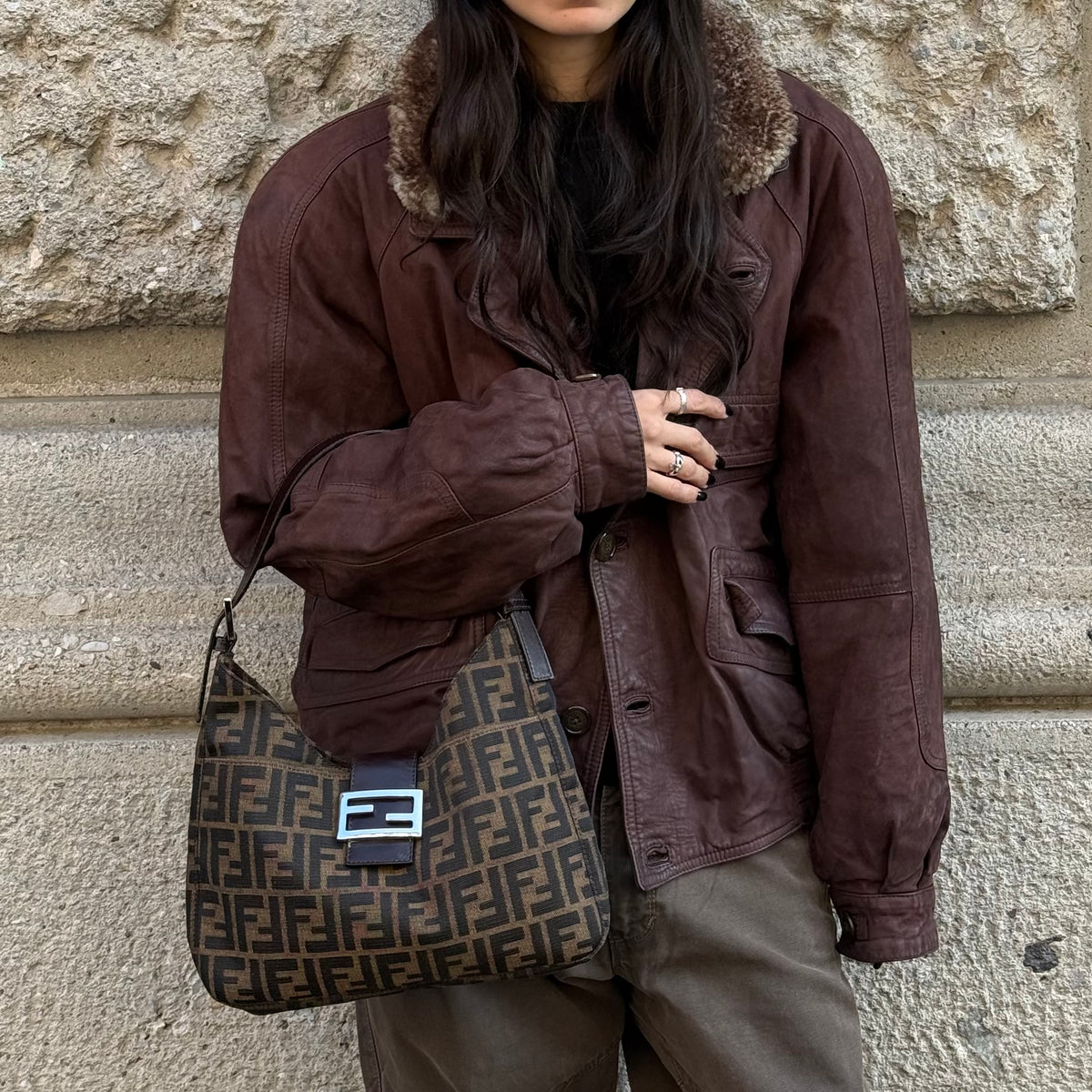 Fendi Zucca Hobo Bag