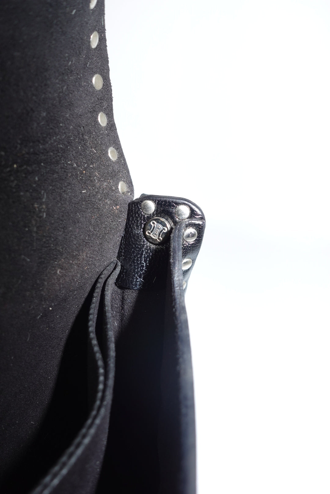 Celine Vintage Black Leather & Zebra Pony Hair Shoulder Bag (2004)