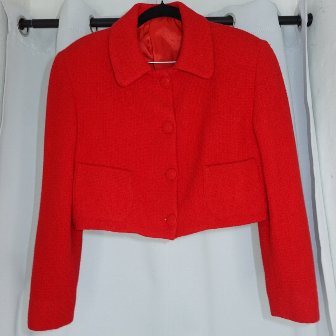Vintage Bright Red Skirt Set
