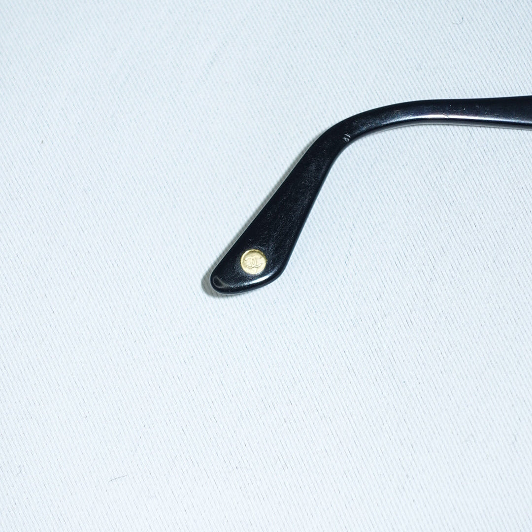 Chanel Black Y2K Sunglasses with Blue lenses