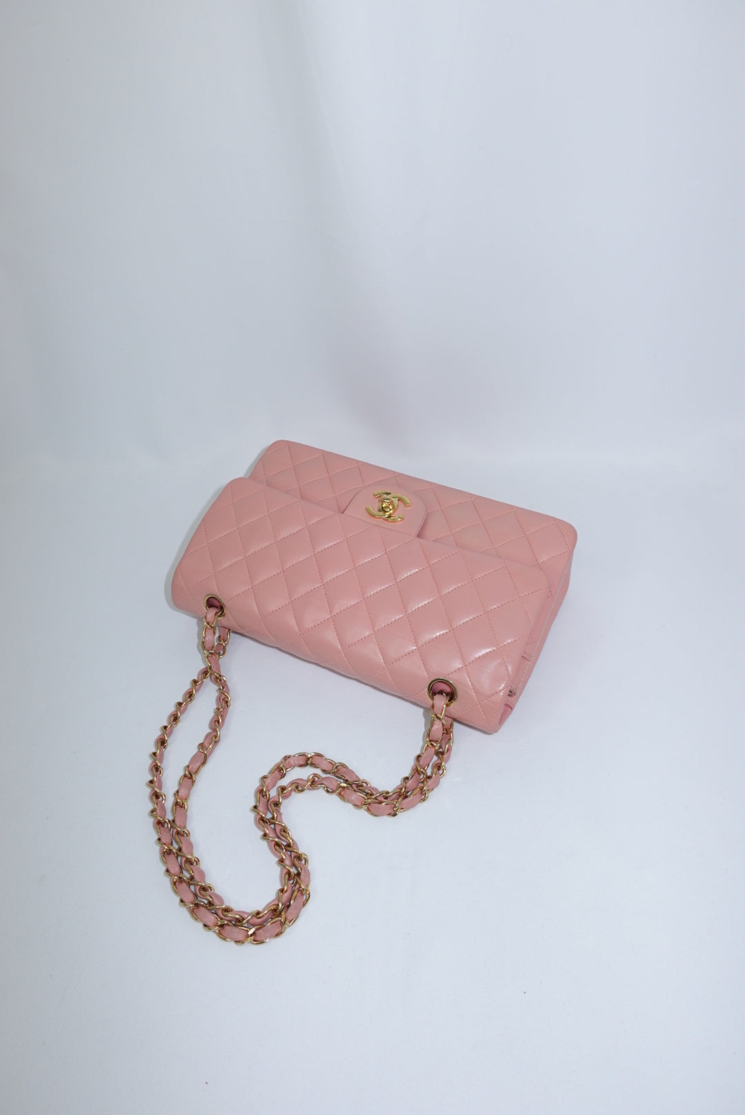Chanel Vintage Timeless Classic 23 Double Flap Bubblegum Pink