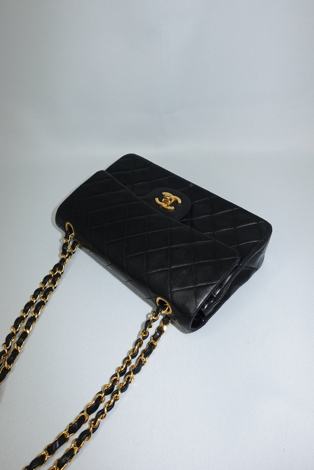 Chanel Vintage Timeless Classic 23 Double Flap Black FULL SET