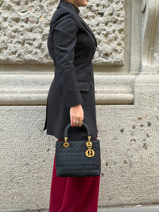 D&G Dolce & Gabbana Vintage Dark Grey Wool Double Breasted Blazer and Skirt Set