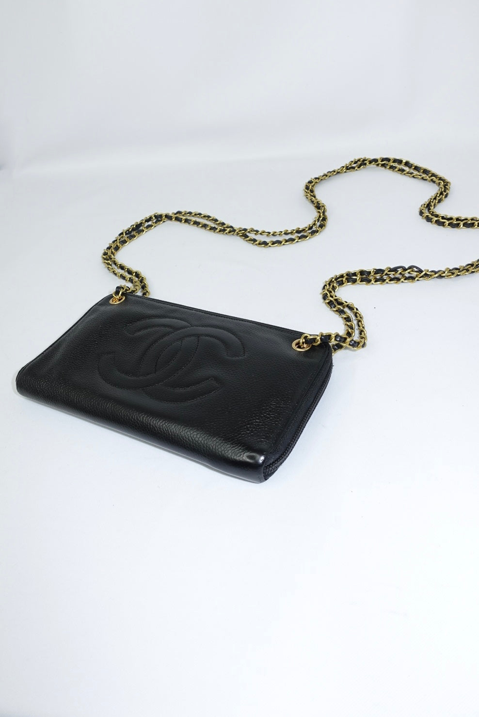 Chanel Re-Worked Black Zip W.O.C.