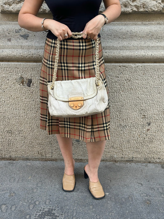 058. Burberry Vintage Midi Plissè Skirt