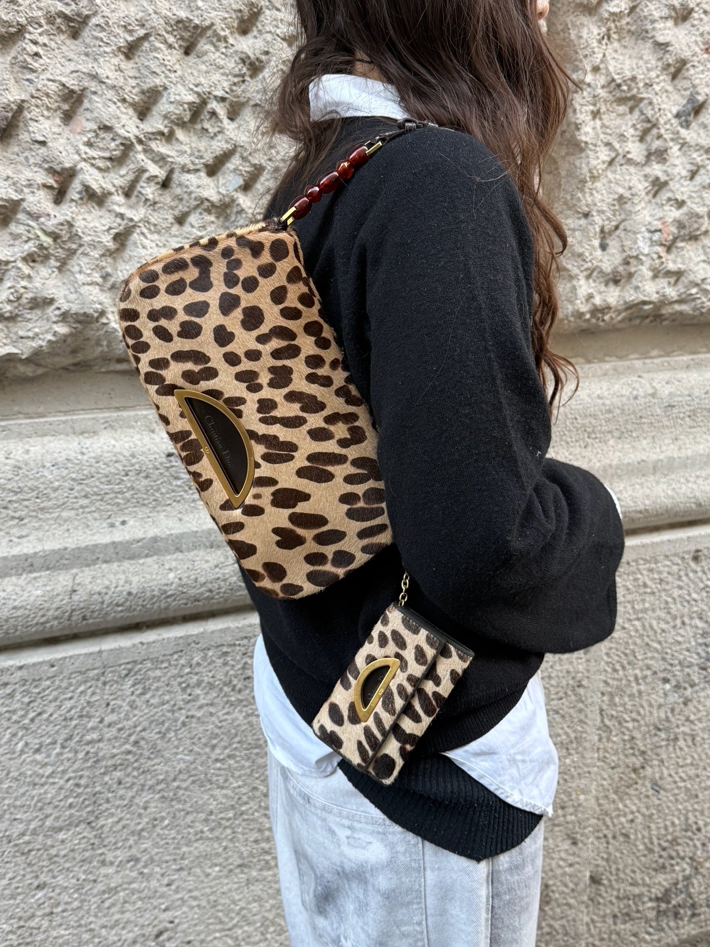 Christian Dior Malice Cheetah Ponyhair Shoulder Bag