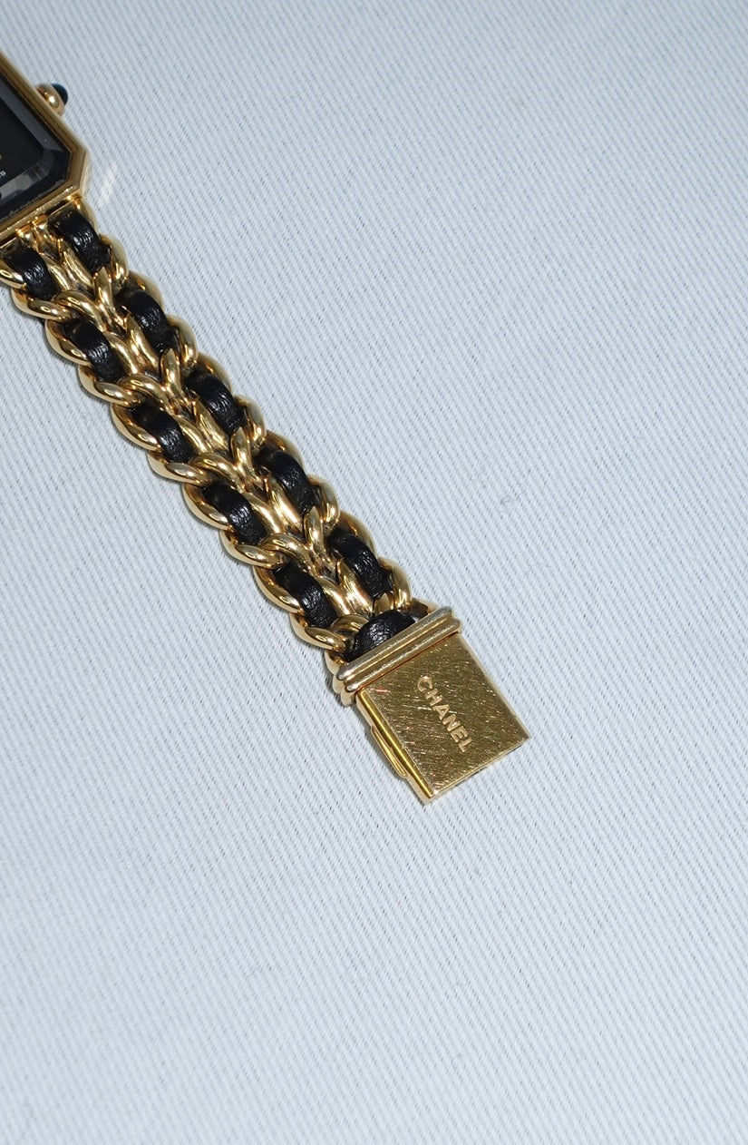 Chanel Vintage Première M Watch Gold and Black 20mm