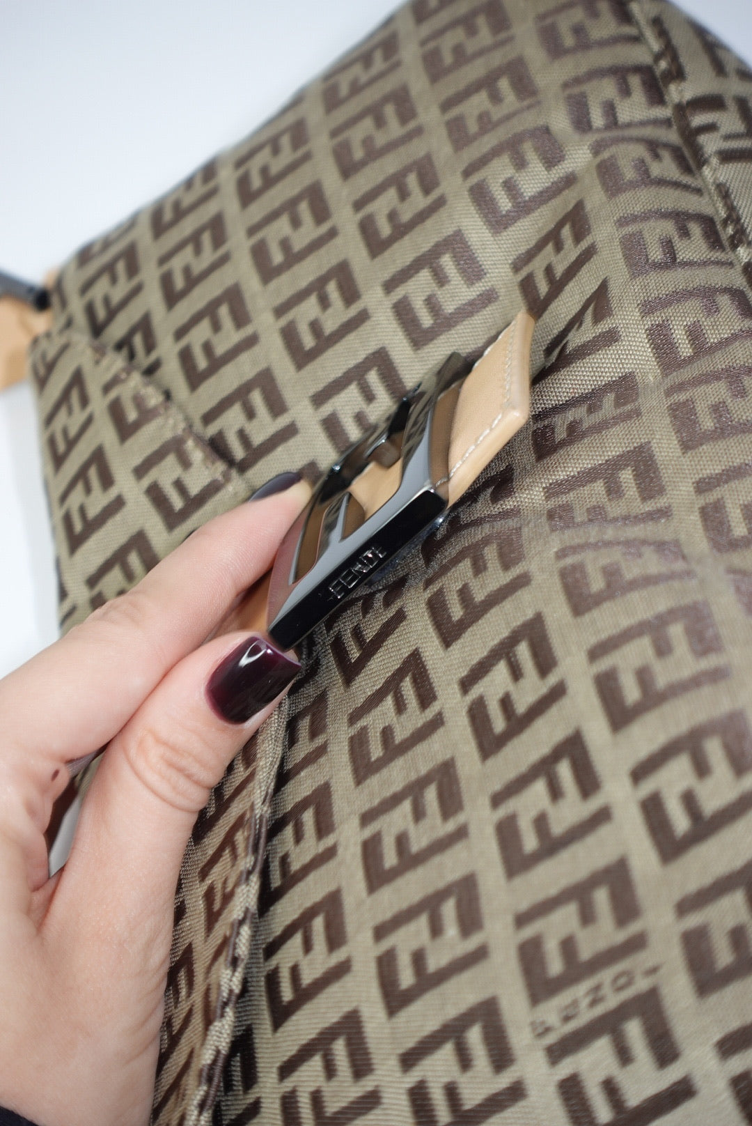 Fendi Vintage Baguette with FF Zucchini Brown Canvas