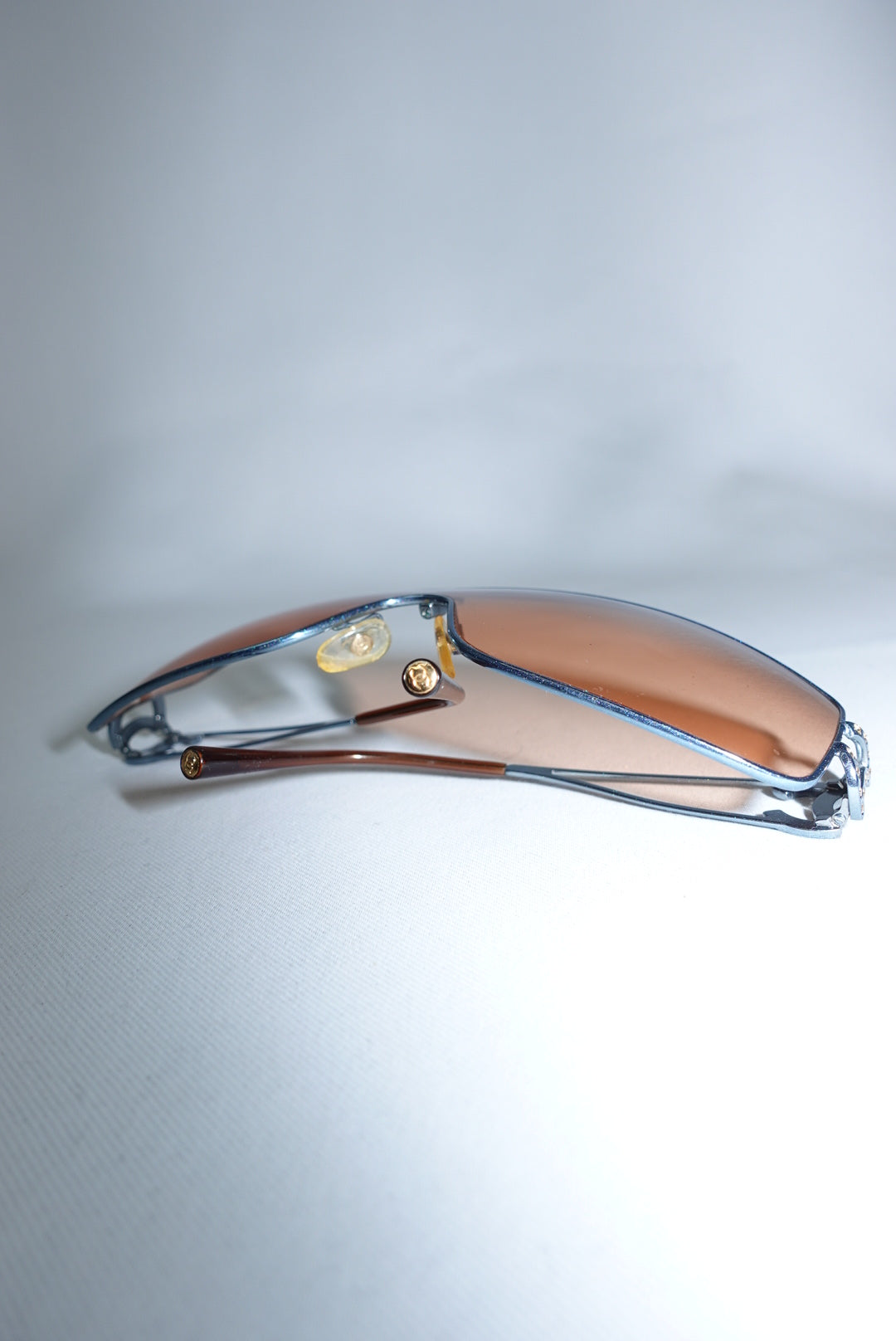 Chanel Y2K Vintage Sunglasses CC Crystal blue frame