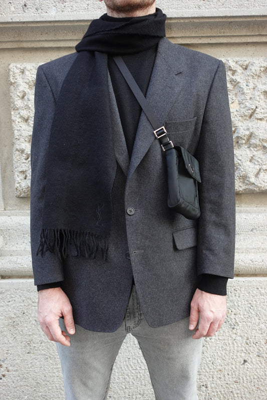 vintage prada mini nylon bag silver hardware