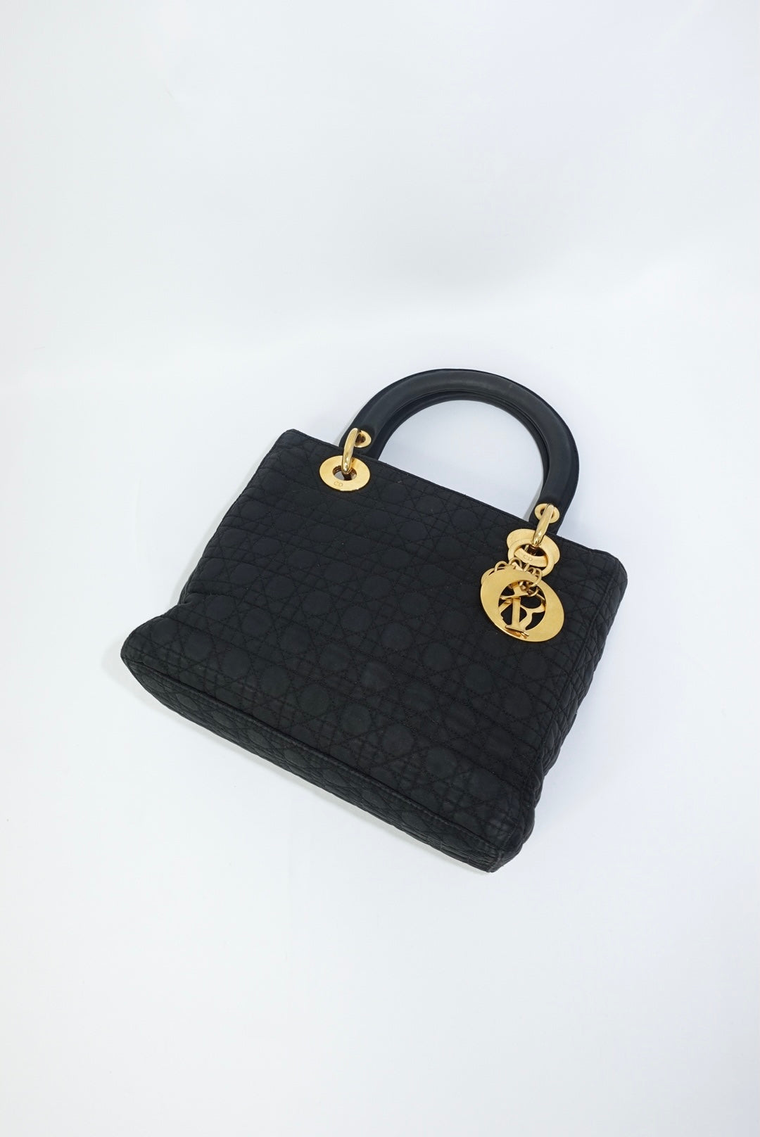 Christian Dior Vintage Lady Dior Medium Canvas