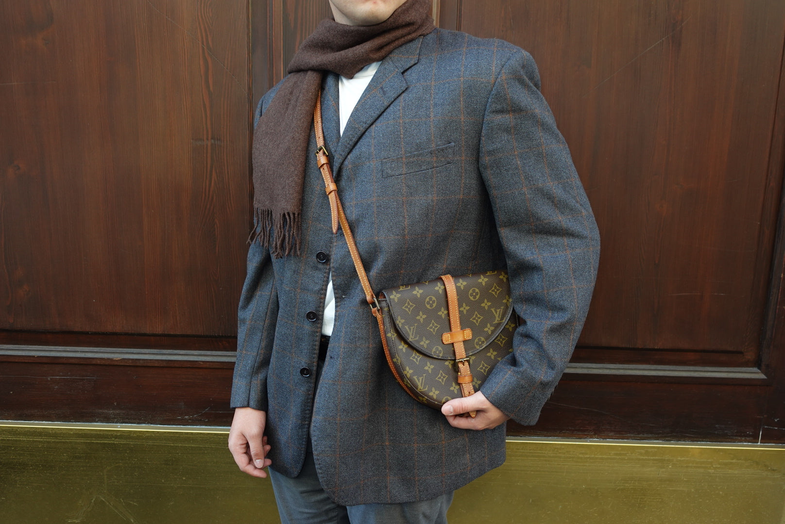 vintage lv bandolier monogram canvas bag