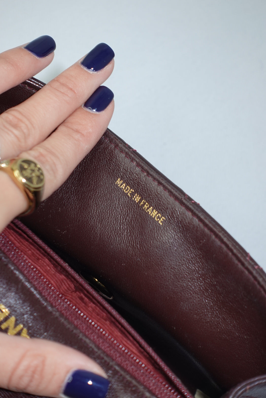 Chanel Vintage Mini Square Quilted Lambskin Bag in Burgundy