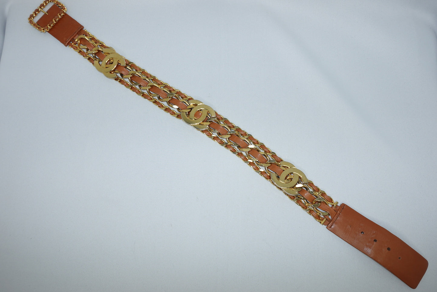 Chanel Camel CC logo Chain Belt