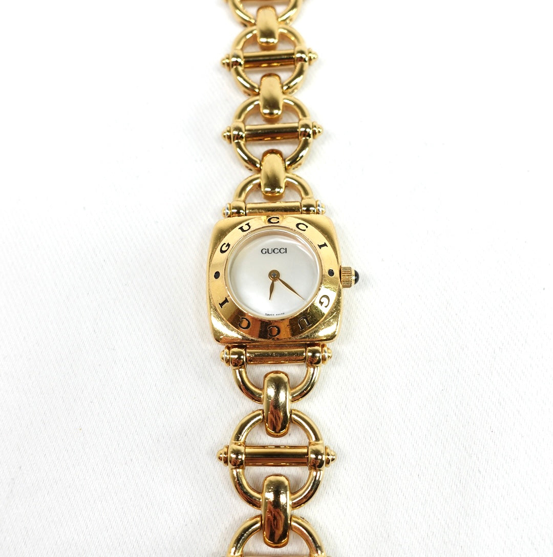 Gucci 6400L White Dial Gold Watch