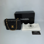 chanel mini square black vintage full set