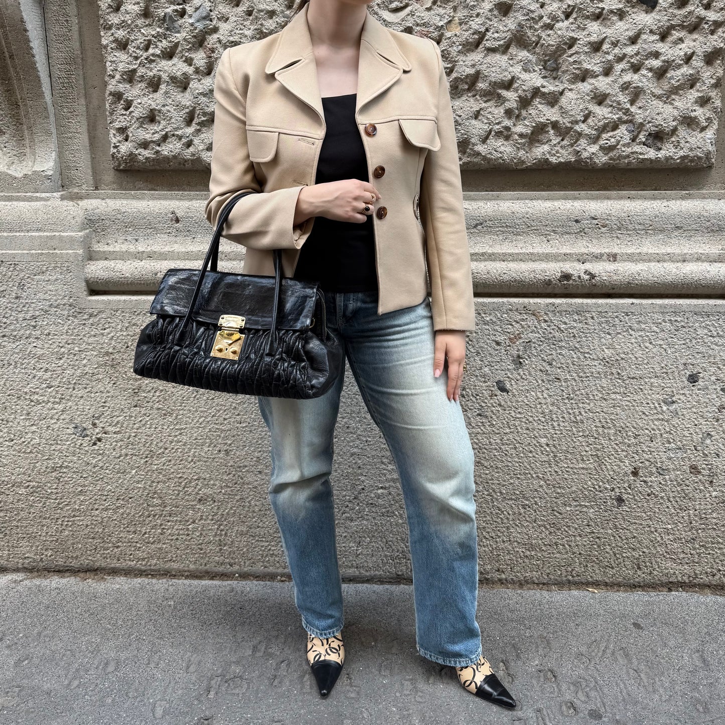 Miu Miu Matelasse Black Bag