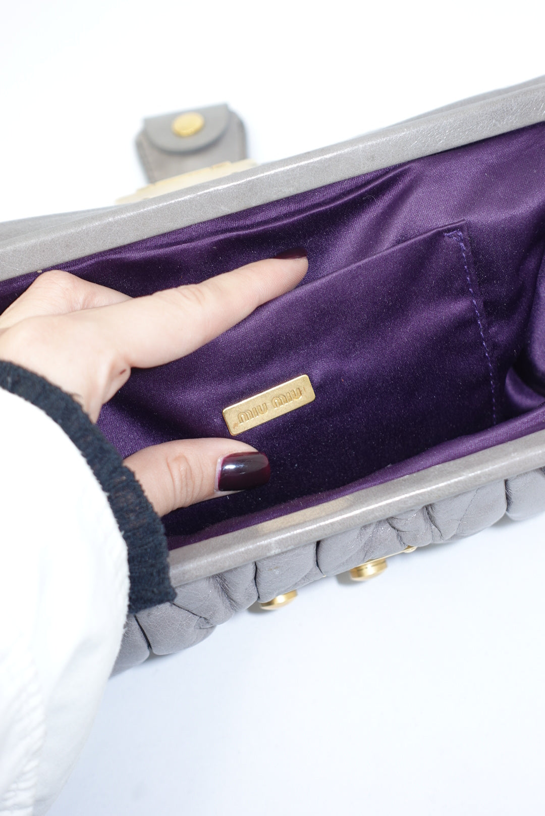 Miu Miu Vintage Grey Coffer Pochette