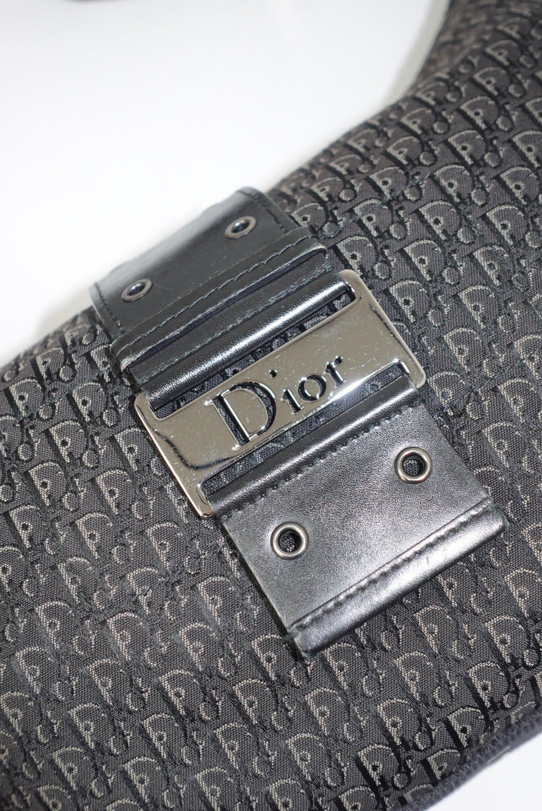 Christian Dior Vintage Hobo Monogram Black Bag