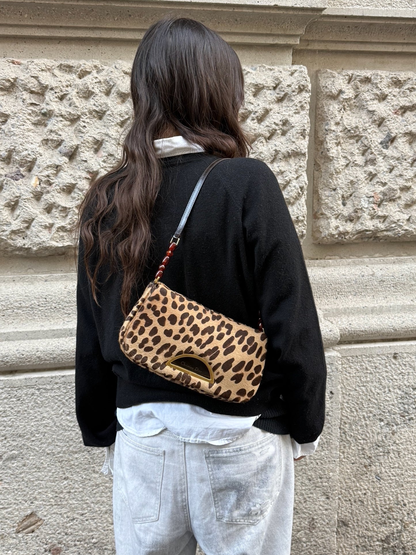 Christian Dior Malice Cheetah Ponyhair Shoulder Bag