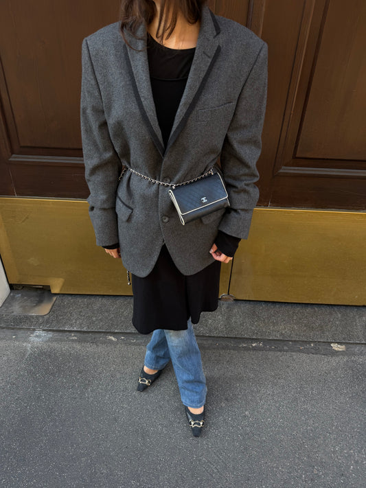 D&G Dolce & Gabbana Vintage Grey Wool Blazer