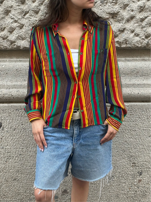 Vintage Celine Multicolor Striped Shirt