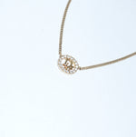     Authentic Dior round crystal logo gold-toned necklace