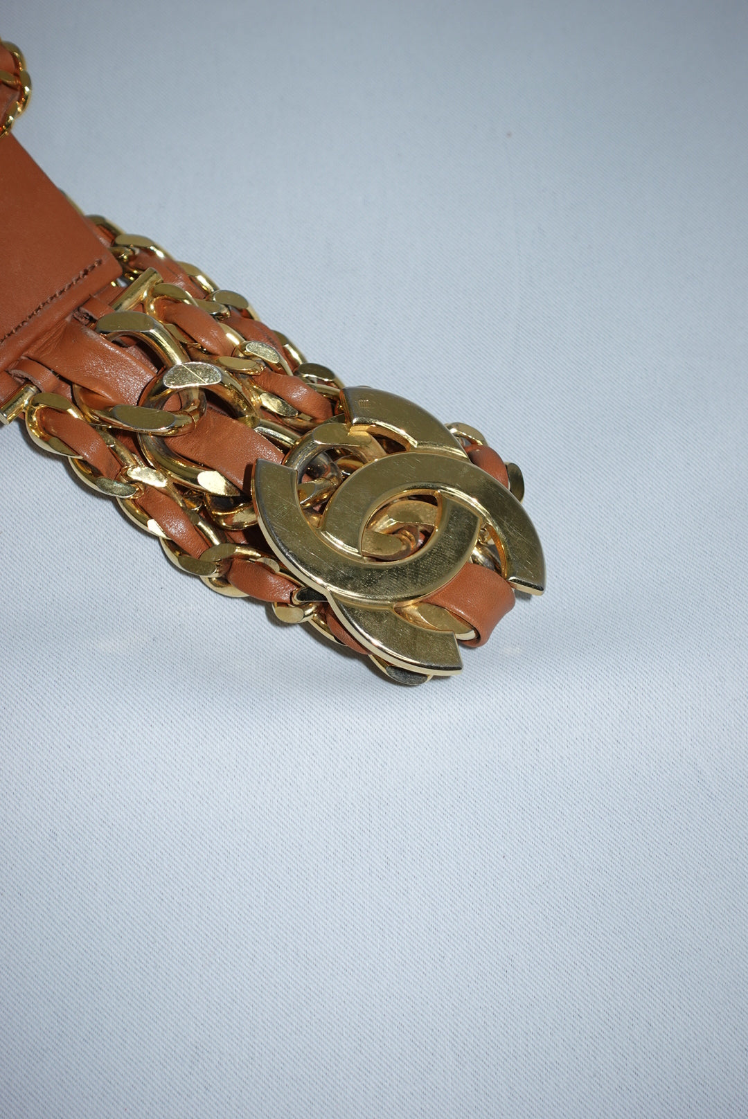 Chanel Camel CC logo Chain Belt