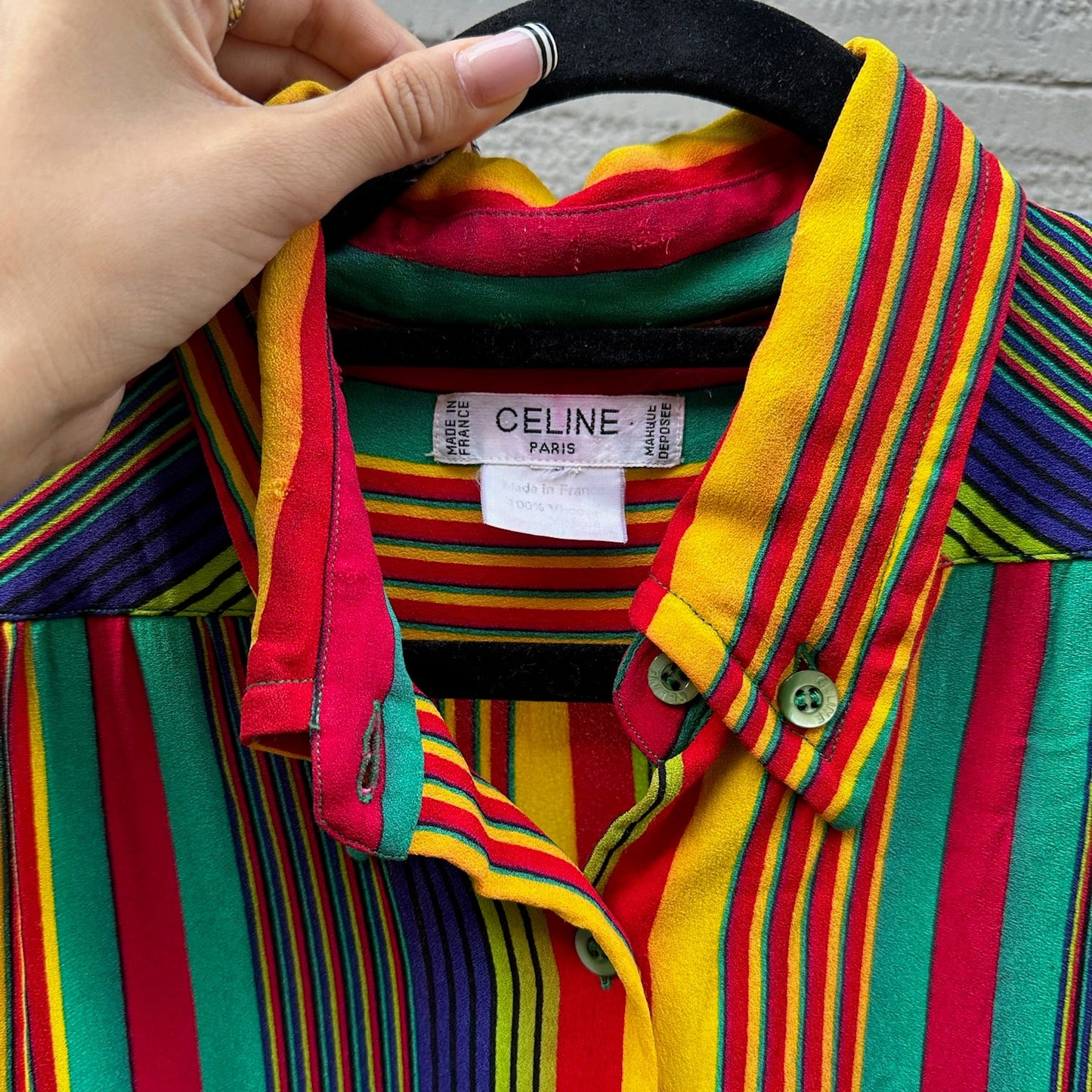 Vintage Celine Multicolor Striped Shirt