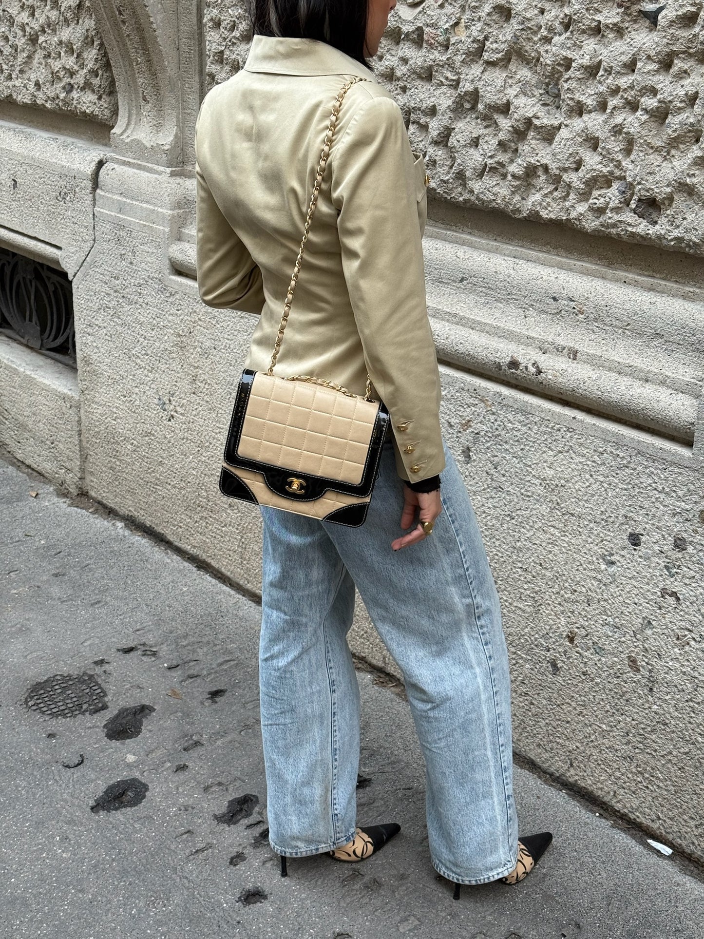 Chanel Beige Vintage Blazer CC Buttons