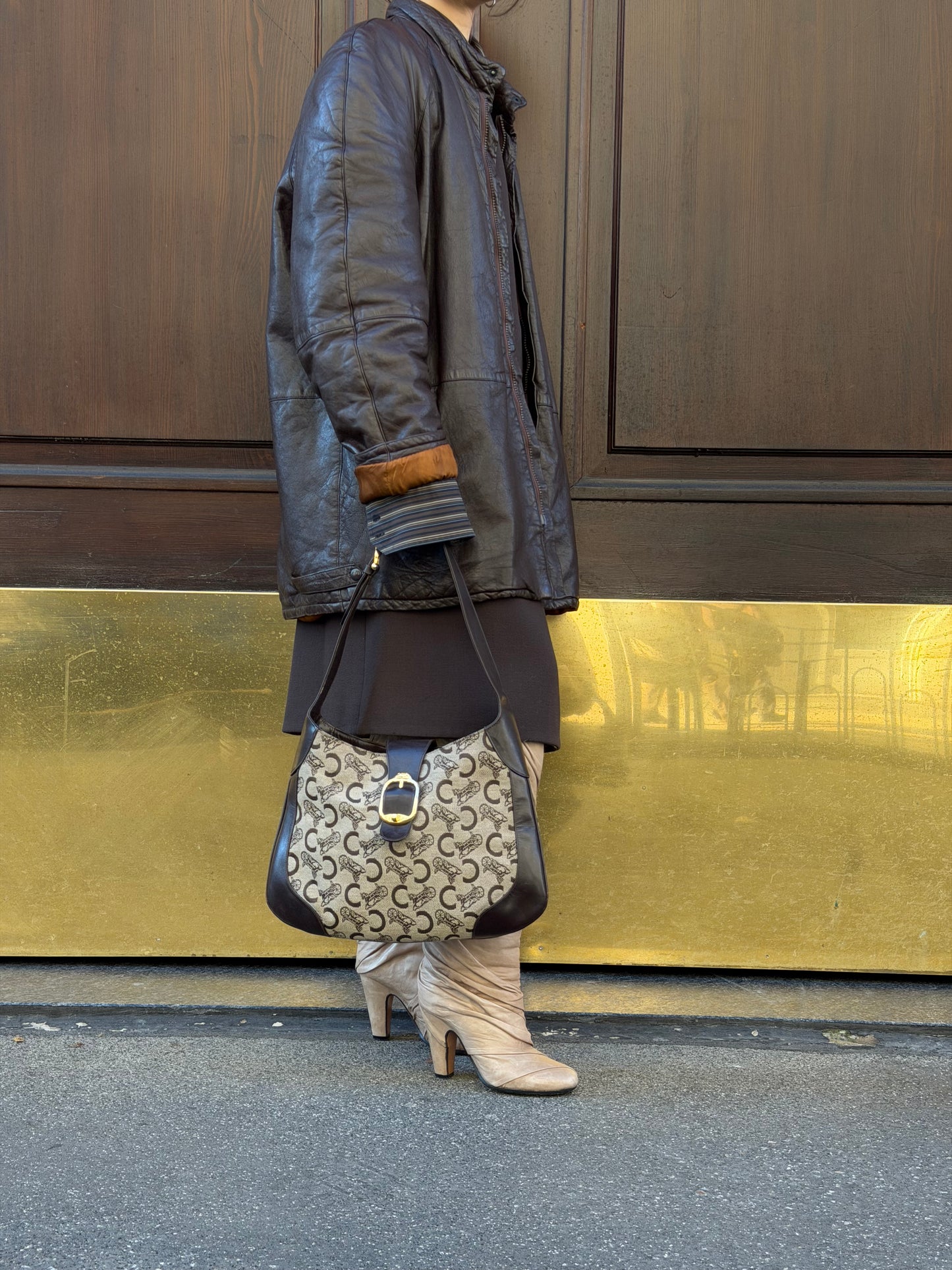 Cèline Vintage Monogram Canvas and Leather Brown Vintage Bag