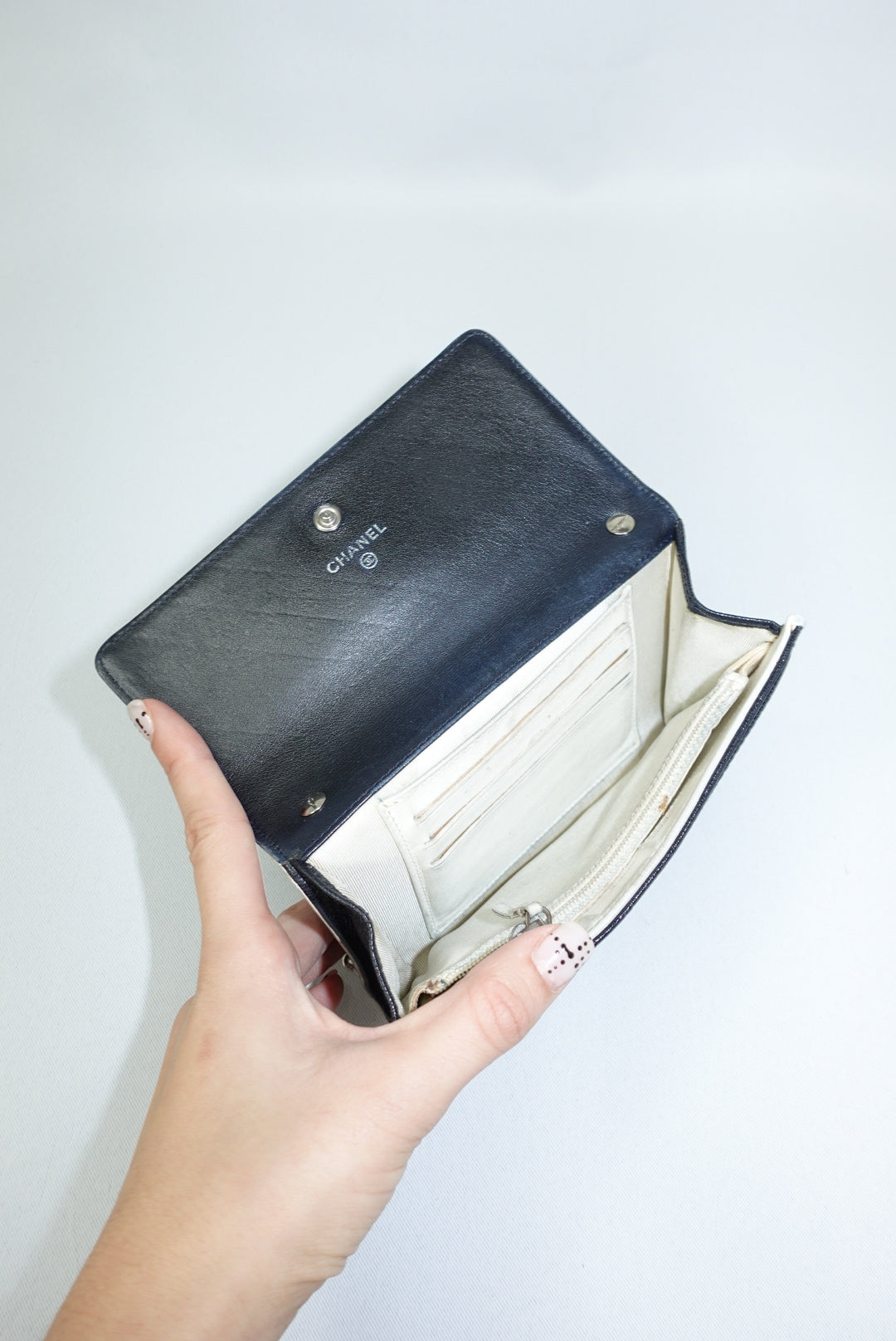 Chanel Re-Worked Flap B&W Limited Edition Wallet with Chain