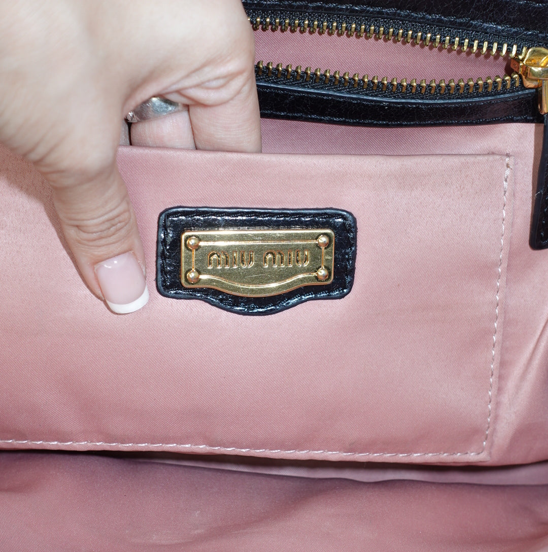 Miu Miu Matelasse Black Bag