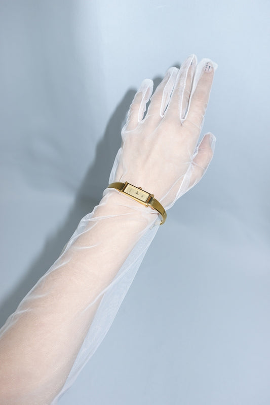 Gucci Vintage 1500L Horsebit Gold Watch With White Dial