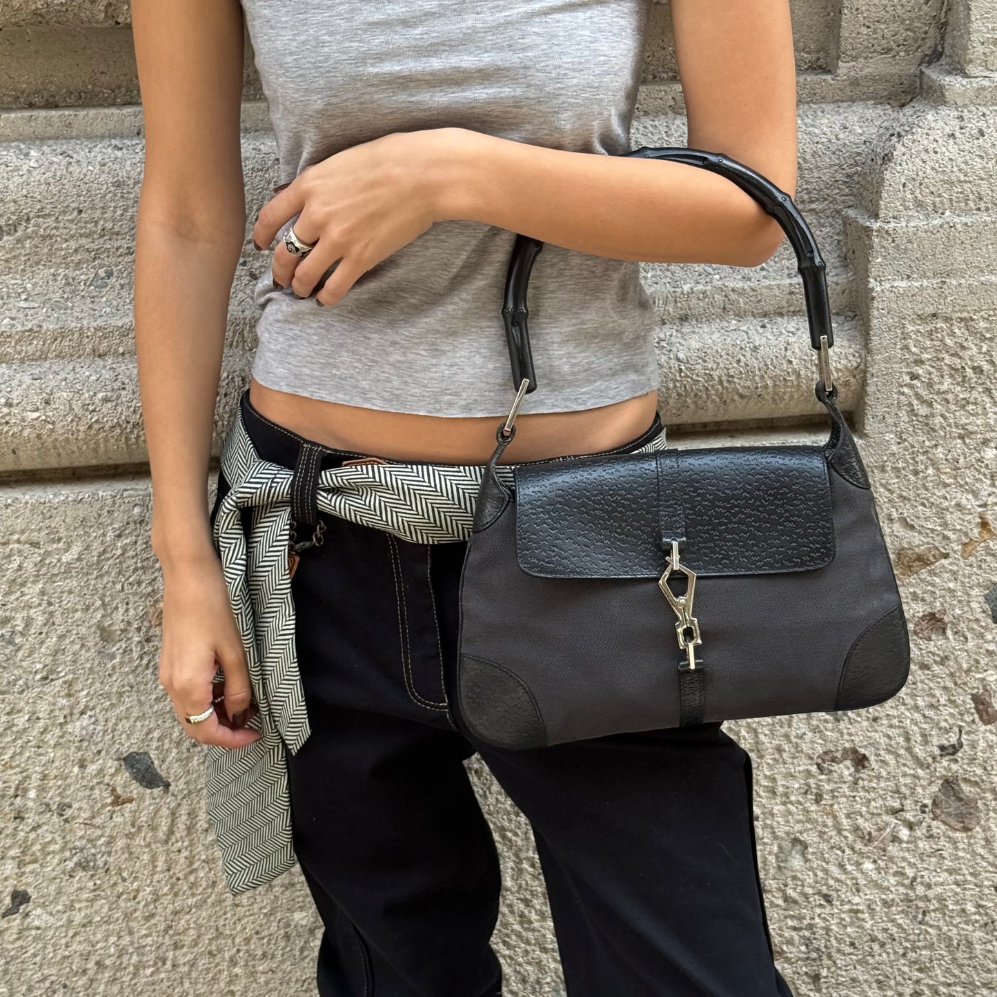 Gucci Black Jackie w/ Bamboo Handle