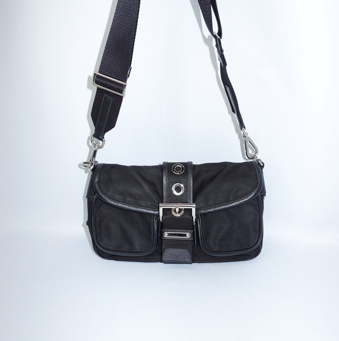 Prada Black Nylon Shoulder Bag
