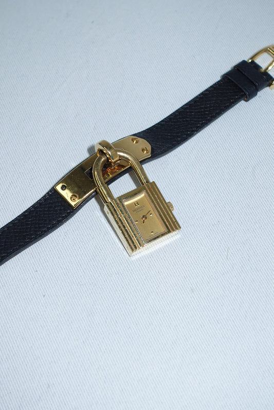 Hermès Kelly Vintage Watch with Black Strap