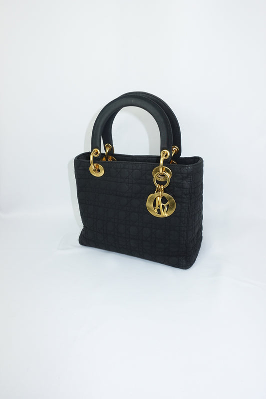 Christian Dior Vintage Lady Dior Medium Canvas