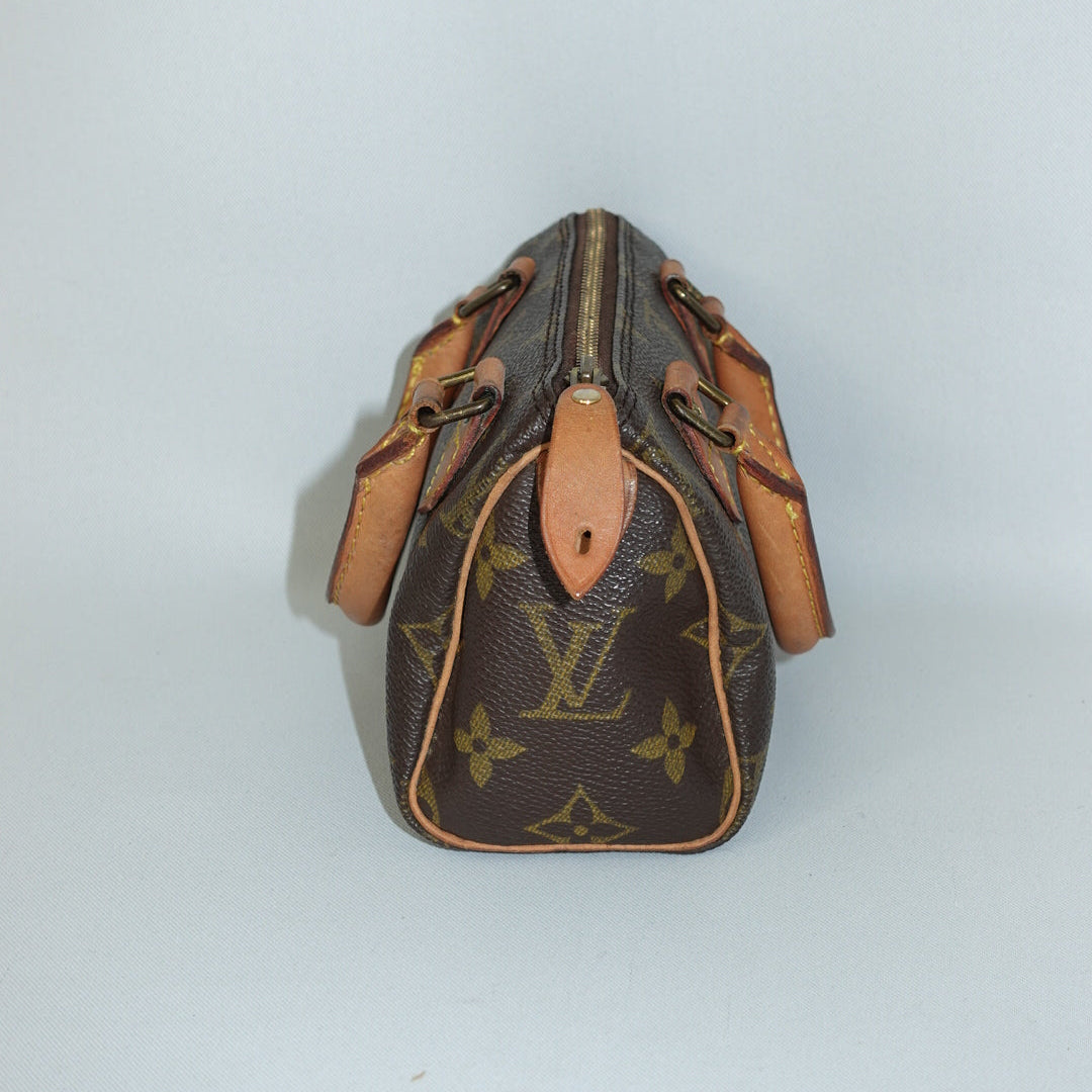 Louis Vuitton Nano Speedy Monogram con tracolla lunga