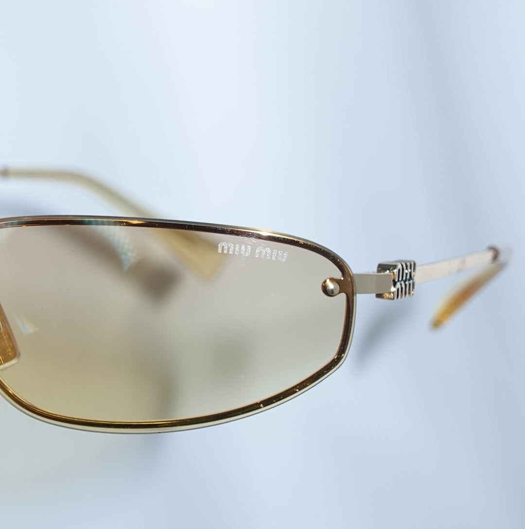 Miu Miu MU Gold Metal Frame Sunglasses