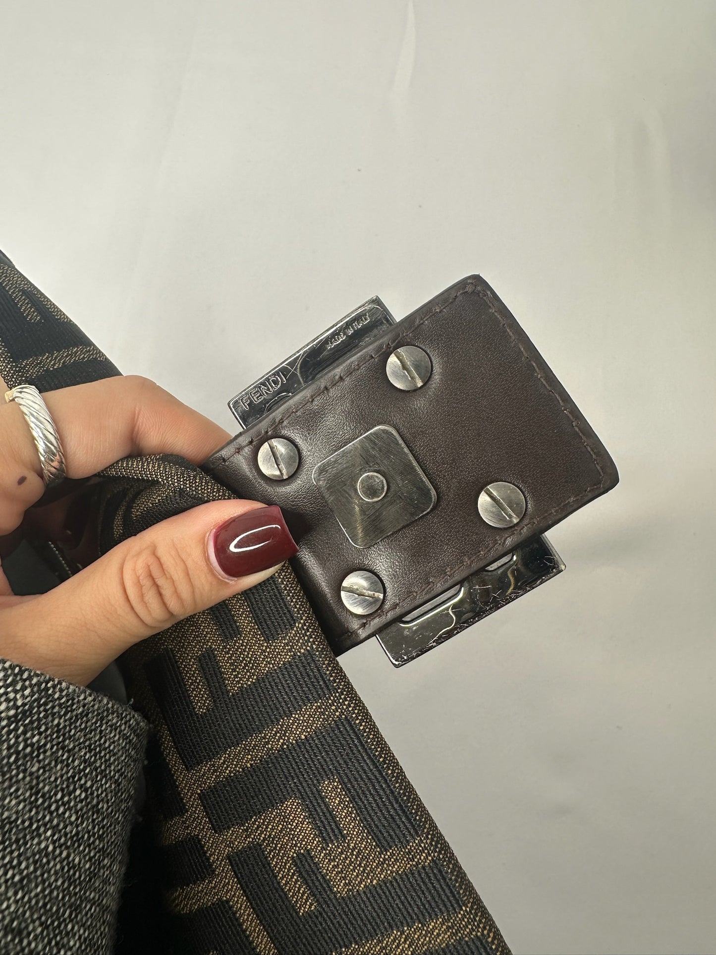Fendi Vintage Baguette with FF Zucca Brown Canvas
