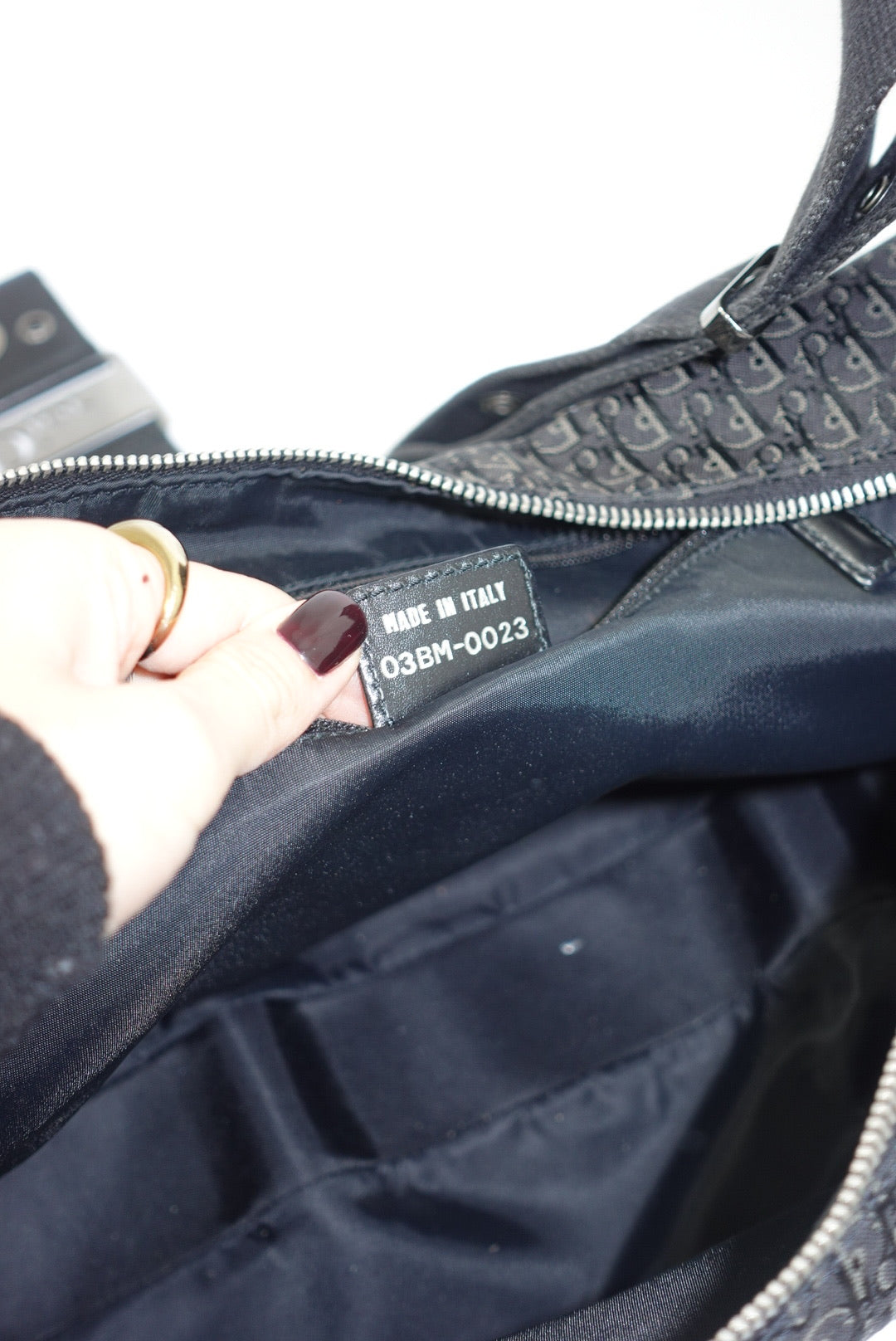 Christian Dior Vintage Hobo Monogram Black Bag