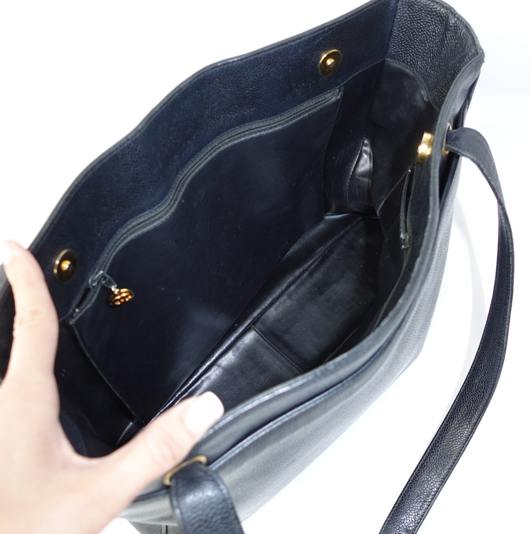 Chanel Black Leather Tote