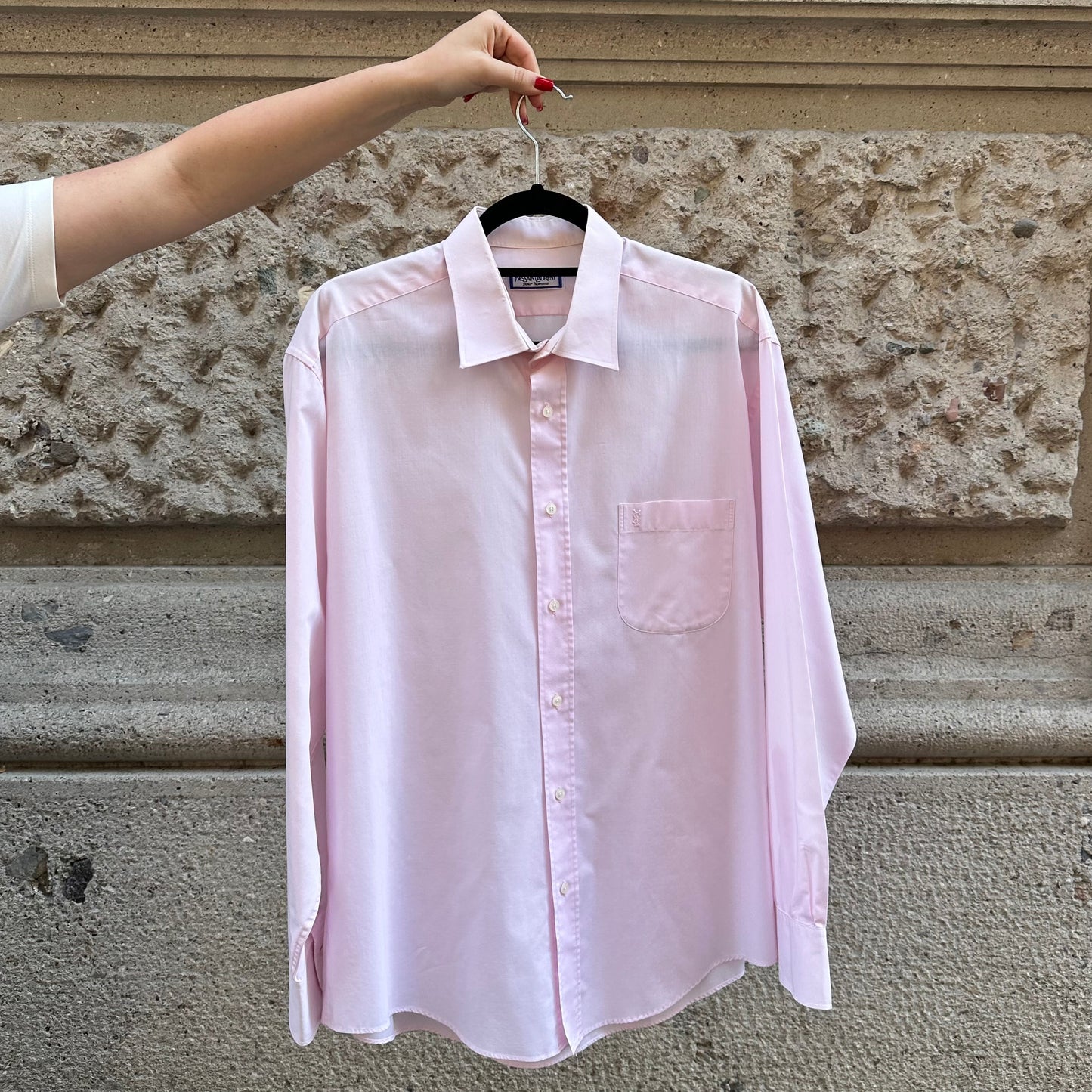 Yves Saint Laurent Baby Pink Vintage Shirt Oversized Fit